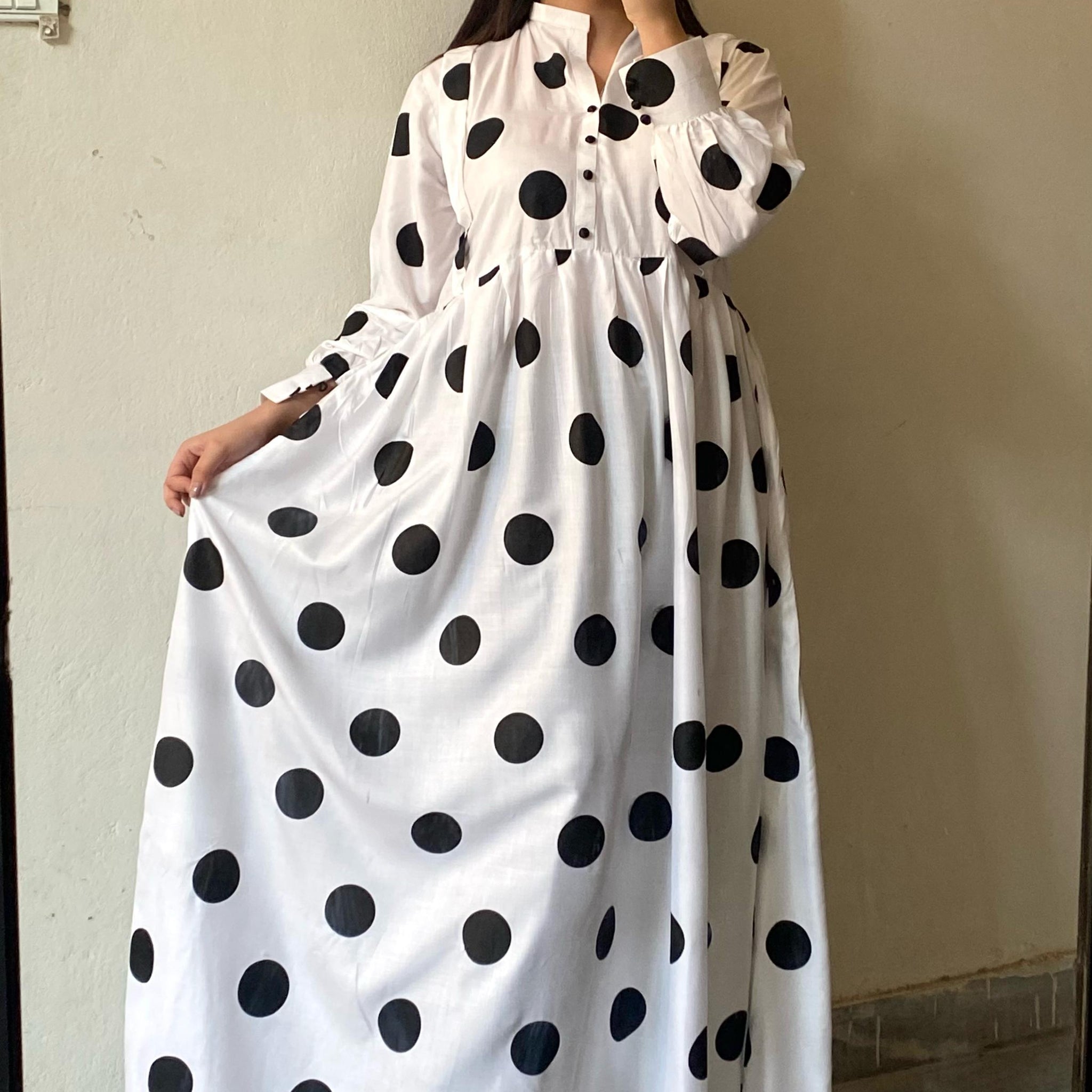 Fancy Polka Dot Lawn Maxi